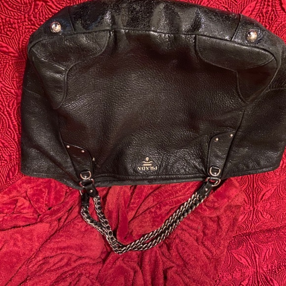 Large Prada sparkly leather shoulder hobo bag - Picture 14 of 16